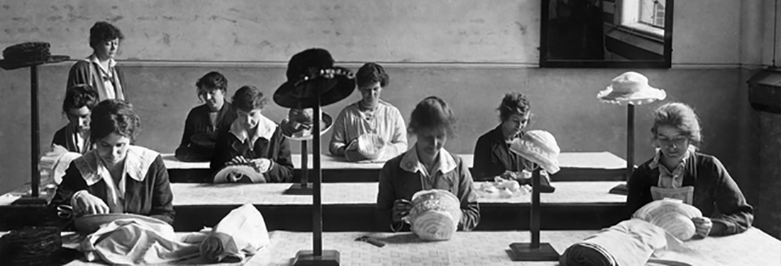 Millinery class at a vocational training school, Melbourne
