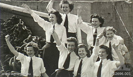 An informal group of members of the Women's Royal Australian Naval Service (WRANS)