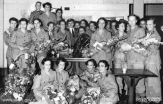 Group portrait of Australian Army Nursing Service (AANS) nurses, who were former prisoners of war (POWs