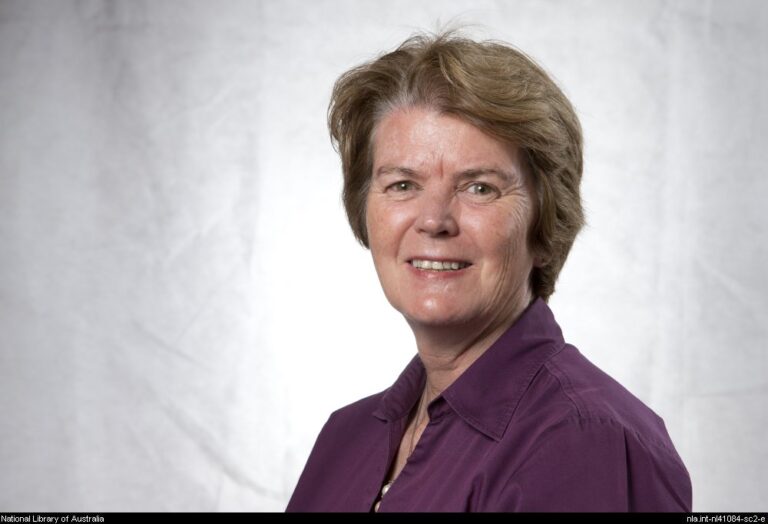 Portrait of Heather Reid during an oral history interview with Nikki Henningham at the National Library of Australia