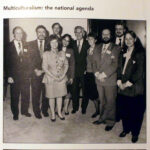 The Prime Minister, Bob Hawke, and Staff of the Office for Multicultural Affairs at the launch of the National Agenda for a Multicultural Society in 1989